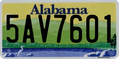 AL license plate 5AV7601