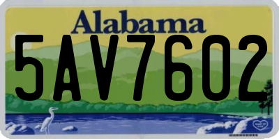 AL license plate 5AV7602