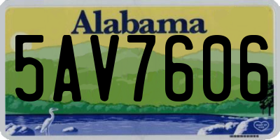 AL license plate 5AV7606