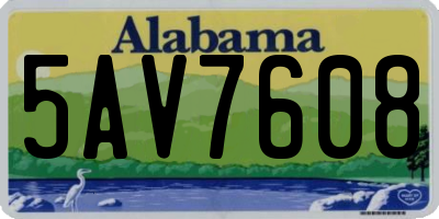 AL license plate 5AV7608