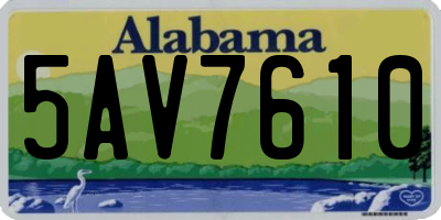 AL license plate 5AV7610