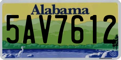 AL license plate 5AV7612