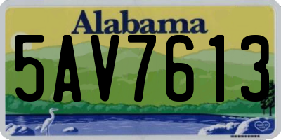 AL license plate 5AV7613