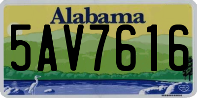 AL license plate 5AV7616