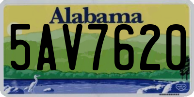 AL license plate 5AV7620