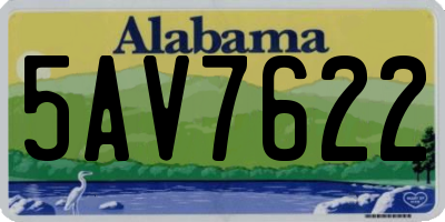 AL license plate 5AV7622