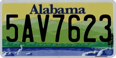 AL license plate 5AV7623