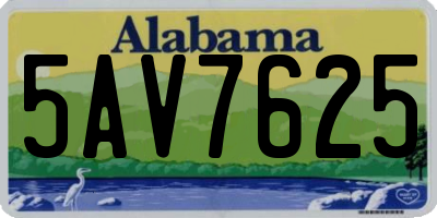 AL license plate 5AV7625