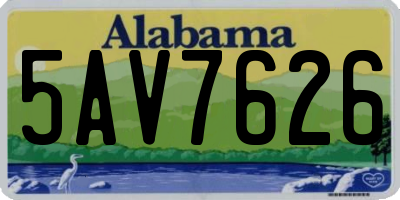 AL license plate 5AV7626