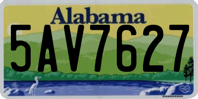 AL license plate 5AV7627