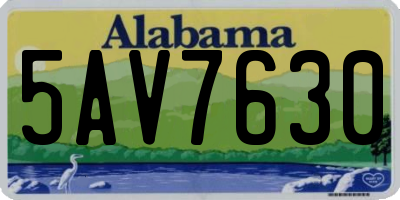 AL license plate 5AV7630