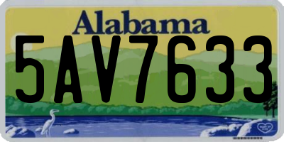 AL license plate 5AV7633