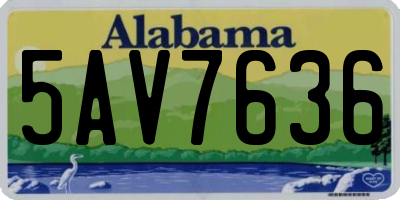 AL license plate 5AV7636