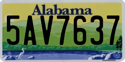 AL license plate 5AV7637