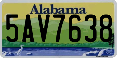 AL license plate 5AV7638
