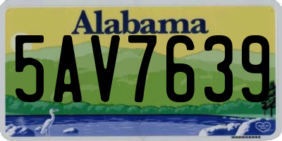 AL license plate 5AV7639