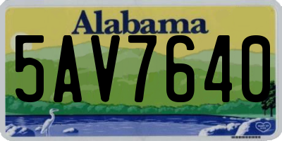 AL license plate 5AV7640