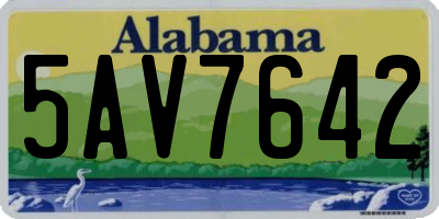 AL license plate 5AV7642