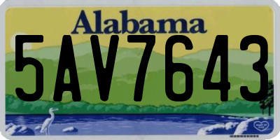 AL license plate 5AV7643