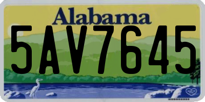 AL license plate 5AV7645