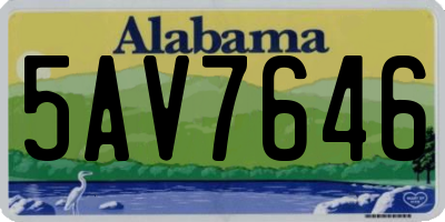 AL license plate 5AV7646