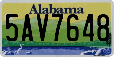 AL license plate 5AV7648