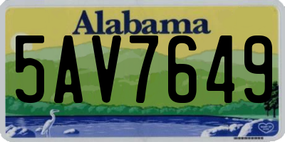 AL license plate 5AV7649