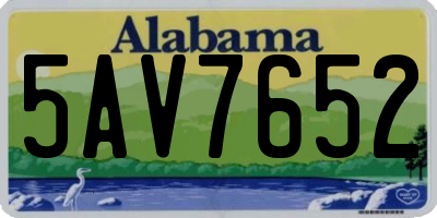 AL license plate 5AV7652