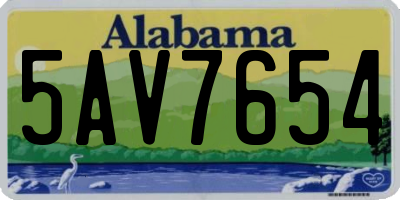 AL license plate 5AV7654