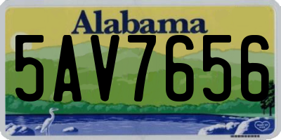 AL license plate 5AV7656