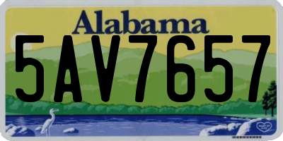 AL license plate 5AV7657