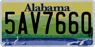 AL license plate 5AV7660