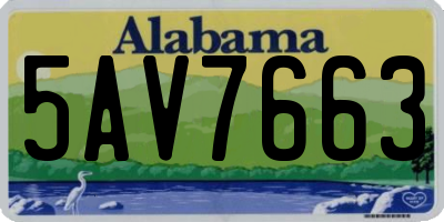 AL license plate 5AV7663