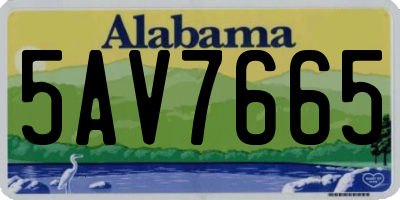AL license plate 5AV7665