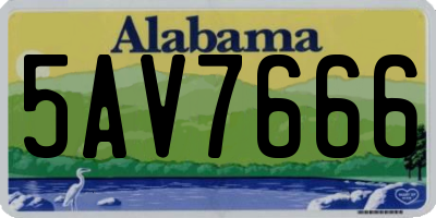 AL license plate 5AV7666