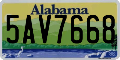 AL license plate 5AV7668