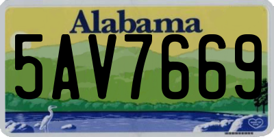 AL license plate 5AV7669