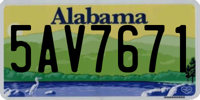 AL license plate 5AV7671