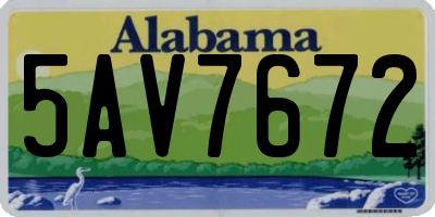 AL license plate 5AV7672