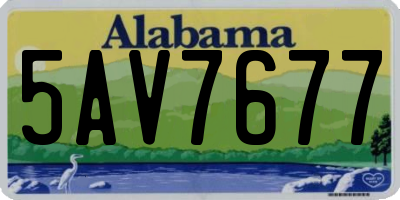 AL license plate 5AV7677