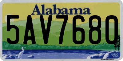 AL license plate 5AV7680