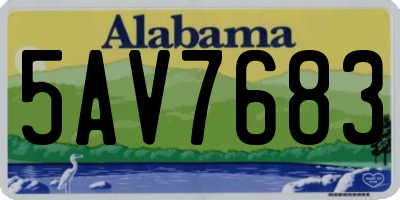 AL license plate 5AV7683