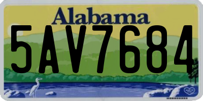 AL license plate 5AV7684