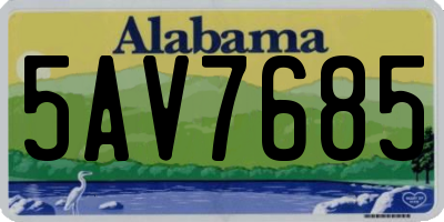 AL license plate 5AV7685