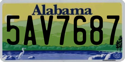 AL license plate 5AV7687