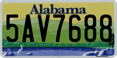 AL license plate 5AV7688
