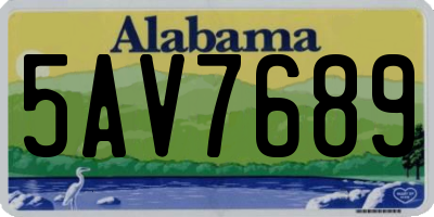 AL license plate 5AV7689