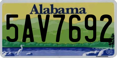 AL license plate 5AV7692
