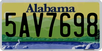 AL license plate 5AV7698