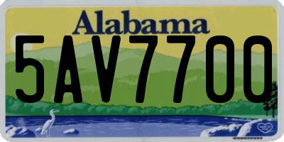 AL license plate 5AV7700